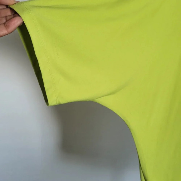 Clearance - SIMONTON Says Lime Green Drop Neck Tunic (Plus Size: 2X) - Picture 9 of 10